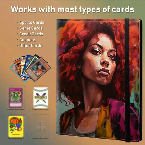 Vista 4 de Carpeta para tarjetas de intercambio, 9 bolsillos para tarjetas intercambiables, 360 bolsillos de doble cara, funda para tarjetas
