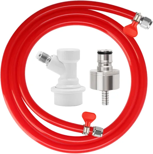 Vista 8 de MRbrew Kit de montaje de barril de bloqueo de bola de CO2 de 5 pies, línea de preparación de PVC de 5/16 pulgadas con desconexión rápida