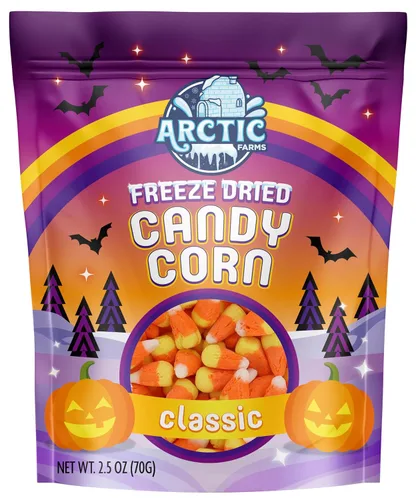 Vista 6 de Arctic Farms Maíz dulce liofilizado, aperitivo crujiente imprescindible para Halloween (clásico, 2.5 onzas)
