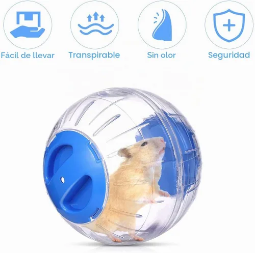 Vista 3 de Bola de ejercicio para hámster, rueda silenciosa para hámster, bola transparente para animales pequeños, para rata Dwar, alivia el aburrimiento