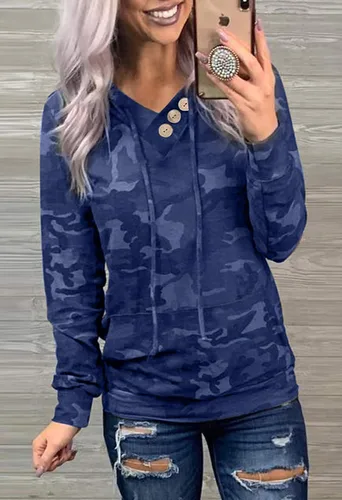 Vista 2 de Dokotoo - Sudaderas casuales de manga larga con capucha para mujer, con cordón y bolsillos