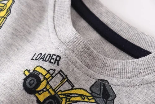 Vista 3 de Sudaderas para niños pequeños, de algodón, de manga larga, cuello redondo, sin botones, con estampado de dibujos animados, 2-7T