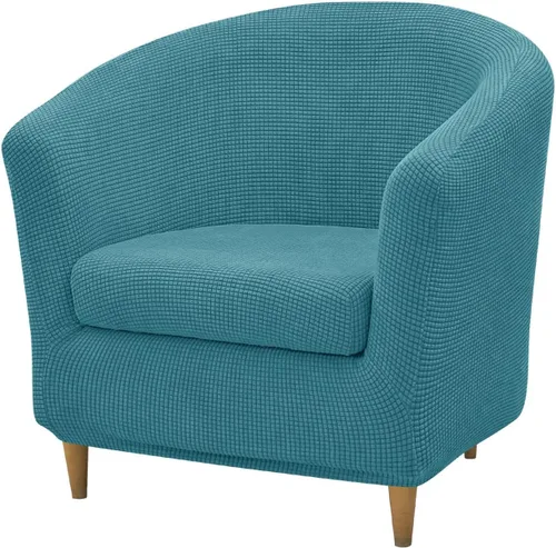 Vista 16 de NILUOH - Funda para silla de club de 2 piezas, funda elástica para silla de bañera redonda, fundas para silla de barril, fundas antideslizantes
