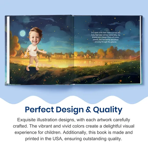 Vista 4 de Libro de cuentos personalizado para niños, increíble viaje interestelar, nombre y foto personalizados, regalos para bebés, aventura atractiva