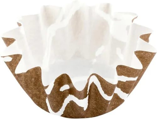 Vista 2 de Restaurantware Panificio - Tazas para hornear de 0.4 onzas, 200 forros acampanados para magdalenas, cajas de papel marrón y blanco congelables