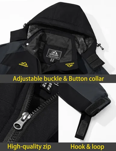 Vista 5 de TACVASEN Men's Winter Ski Jacket Waterproof Snow Coats Snowboard Fleece Lining Jacket Warm Parka with Hooded