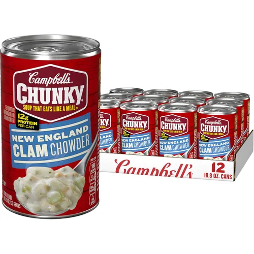 Vista 10 de Campbell's Chunky Sopa, sopa de almejas sazonadas OLD BAY, lata de 18.8 onzas (caja de 12)