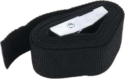 Vista 2 de 5 piezas de correas de amarre negras de nylon de 1" x 39.37" (3.28 pies) Correas ajustables con hebillas de bloqueo de leva de alta resistencia Negro