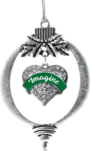 Vista 82 de Inspired Silver - Red Merry - Adorno de Navidad plateado - Adorno de árbol de Navidad con dije de corazón con circonita cúbica - Decoración colgante