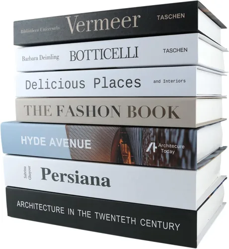 Vista 6 de PTShadow 4 libros decorativos plegables para decoración del hogar, decoración de estanterías en blanco y negro, decoraciones de biblioteca 4 piezas