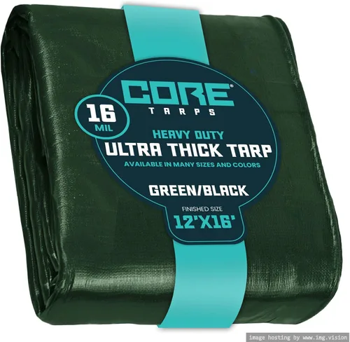 Vista 28 de Core Tarps - Lona resistente de 16 mm. / .62 pulgadas, impermeable, resistente a los rayos ultravioleta, a prueba de rasgaduras y roturas, lona