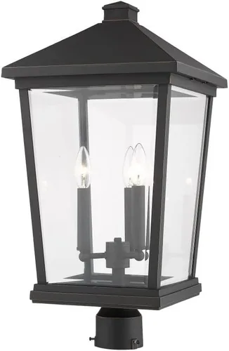 Vista 3 de Z-Lite 568PHXLR-ORB - Accesorio de montaje de poste para exteriores de 3 luces, bronce aceitado