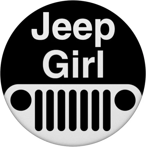 Vista 3 de Off Road Driving SUV Car Truck Tractor Girl Blanco Negro PopSockets Estándar PopGrip