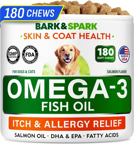 Vista 12 de Omega 3 + Aceite de pescado para perros - Apoyo para la piel y el pelaje