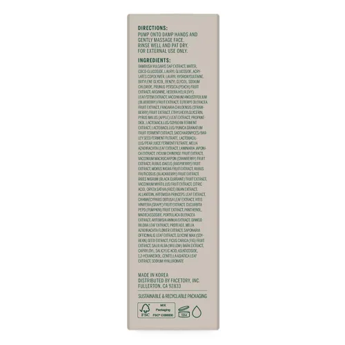 Vista 3 de FACETORY Urban Calm - Jabón facial hidratante para mujeres, limpiador facial de gel suave con pera fermentada y LHA, lavado facial para piel