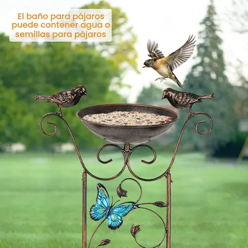 Vista 5 de LEWIS&WAYNE Enrejado de Jardín Baño para Pájaros al Aire Libre, Enrejado de 40 Pulgadas de Hierro Antiguo para Plantas de Jardín Decorativo