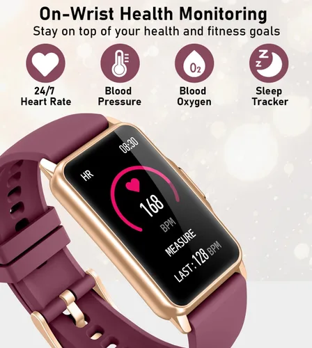 Vista 8 de Smart Watch Health Fitness Tracker with 24/7 Heart Rate, Blood Oxygen Blood Pressure Sleep Monitor, 115 Sports Modes, Step Calorie Counter Pedometer