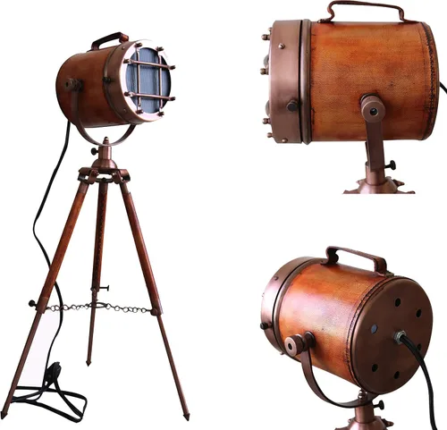 Vista 3 de collectiblesBuy Lámpara de pie baja vintage marina modelo de estudio antiguo reflector con trípode