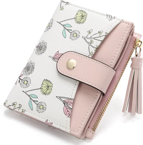 Vista 14 de yiijay Billetera pequeña para mujer, con bloqueo RFID, plegable, delgada, de cuero, para tarjetas de crédito, billetera pequeña con bolsillo