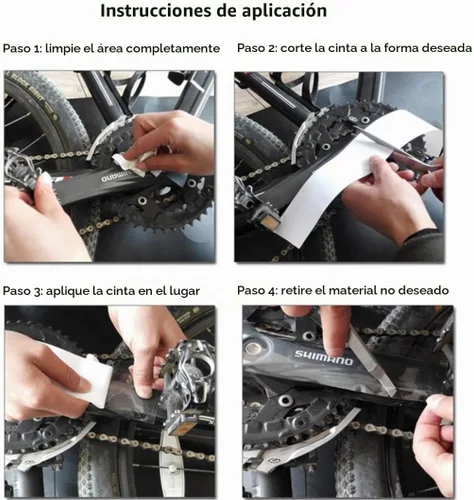 Vista 8 de TURBOOST Cinta de protección para marco de bicicleta, película protectora de esquina de protección de cadena de pintura MTB, transparente, 9.8 ft