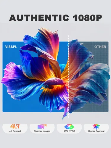 Vista 10 de [Ahora con Netflix y 3600ANSI] Proyector inteligente 4K con WiFi y Bluetooth, enfoque automático y mini proyector Keystone con soporte, proyector