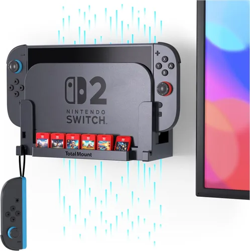 Vista 7 de TotalMount Soporte de Pared para Nintendo Switch 1 (Monta Switch 1 detrás de la TV) – Switch 1 Negro