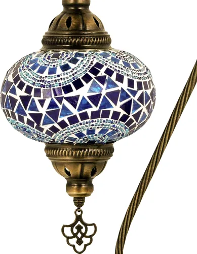 Vista 14 de Lámpara turca de mesa con 10 variantes Lámpara turca marroquí con base de bronce Lámpara de noche Tiffany con cuello de cisne hecha a mano