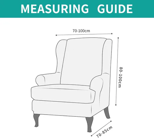 Vista 23 de Eco-Ancheng Funda para silla Wingback, 2 piezas, respaldo de ala, fundas de elastano para sillón con respaldo de ala, fundas para sillón con parte