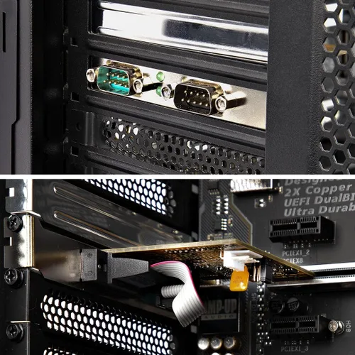Vista 7 de StarTech Tarjeta de interfaz serie PCI Express de 2 puertos, TAA