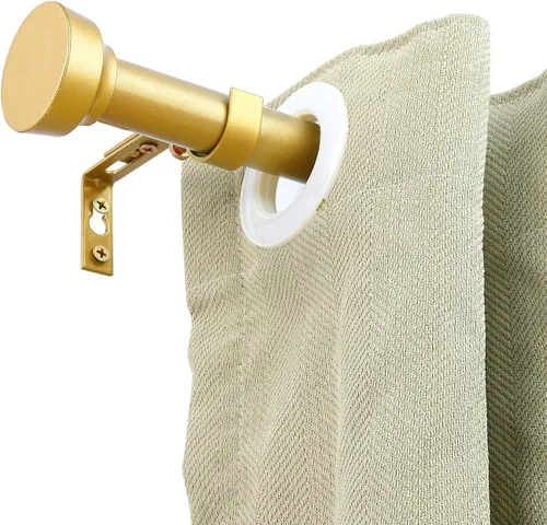 Vista 2 de Barra para cortinas, barras para cortinas negras para ventanas de 30 a 48 pulgadas, barra para cortinas decorativa ajustable de 1" de diámetro