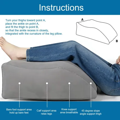 Vista 4 de Almohadas de elevación de piernas para después de la cirugía, almohada inflable de cuña de elevación de piernas para dormir, almohada portátil