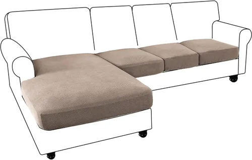 Vista 28 de Funda de sofá seccional de 3 piezas para sofá seccional en forma de L, protector elástico de muebles para sofá seccional izquierdo o derecho