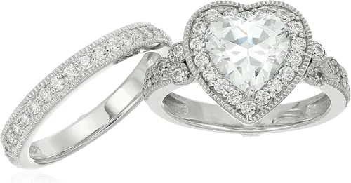 Vista 10 de Amazon Essentials Anillo antiguo de plata de ley chapada en platino con circonita cúbica Infinite Elements (anteriormente colección Amazon)