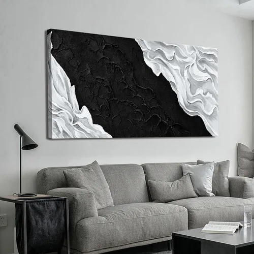 Vista 10 de YISXINOAG Arte Abstracto para Pared Decoración Habitación Grunge Arte Abstracto de Pared Marrón Gris Arte de Lienzo de Pared 20" X 40" Pintura Arte