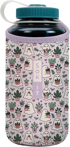 Vista 42 de Sok It BotlSok Funda para botella de agua con cubierta de neopreno aislante (Floral abstracto, se ajusta a CamelBak o Nalgene de 12 onzas)