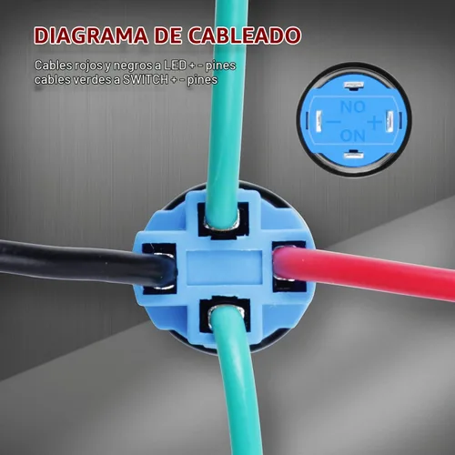 Vista 7 de DaierTek - Interruptor de botón de encendido y apagado, 0.472 in CC, 4 pines, 12 V, impermeable, interruptor de metal con arnés de cableado y luz