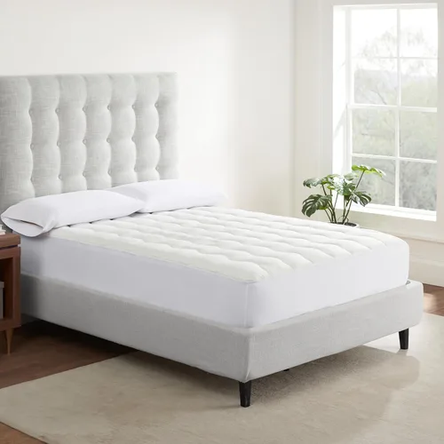 Vista 10 de Serta Air Dry Protector de Colchón Acolchado de Tela de Rendimiento de Comodidad Básica, Cubrecolchón Refrescante y Transpirable, Protección que