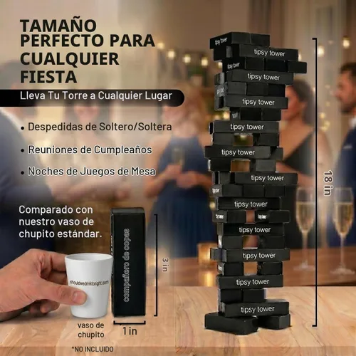 Vista 3 de Jenga Tipsy Tower, juego para beber