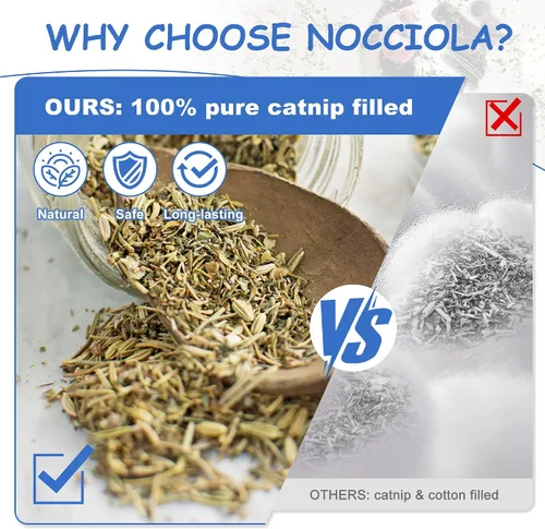 Vista 2 de Nocciola Paquete de 3 juguetes de hierba gatera para gatos, divertidos juguetes para gatos rellenos con hierba gatera orgánica 100% pura, juguetes