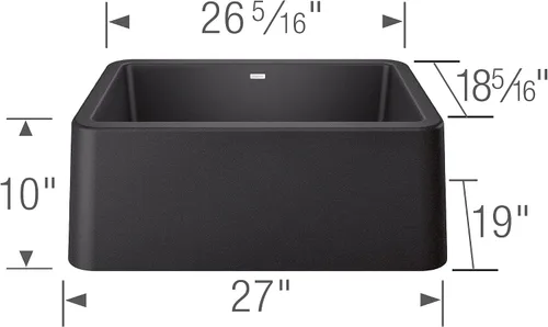 Vista 3 de Blanco 402311 Ikon Delantal de 27" Cuenco Individual - Antracita
