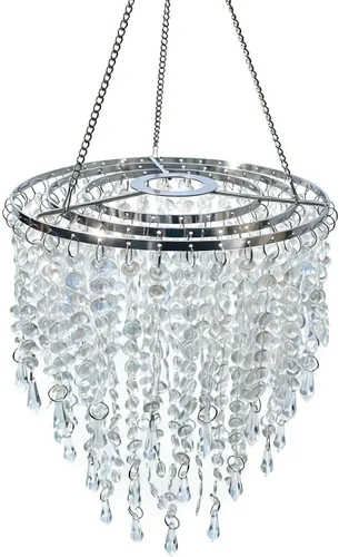 Vista 3 de Candelabros brillantes con cuentas iridiscentes de 8.6 pulgadas de diámetro para centro de mesa de boda, sala de estar, dormitorio, evento y fiesta