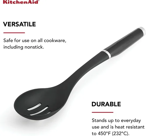 Vista 7 de KitchenAid Juego clásico de cuchara y espátula ranurada, color negro