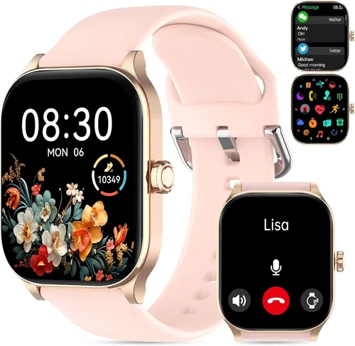 Vista 11 de Reloj inteligente para mujeres y hombres (responder/realizar llamada), relojes inteligentes con monitor de frecuencia cardíaca/SpO2/sueño/estrés