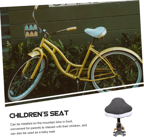 Vista 3 de Cómodo asiento de bicicleta para bicicletas de montaña Asiento de bicicleta montado delantero con cojín Color de liberación rápida