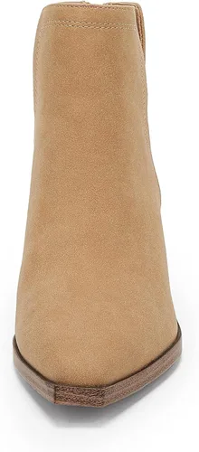 Vista 3 de Botines de tacón medio apilados para mujer, con cremallera trasera, puntera puntiaguda, botines acogedores