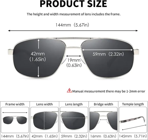 Vista 6 de JIM HALO Gafas de sol polarizadas de aviador para hombres y mujeres, gafas de sol clásicas militares para conducción, protección UV400
