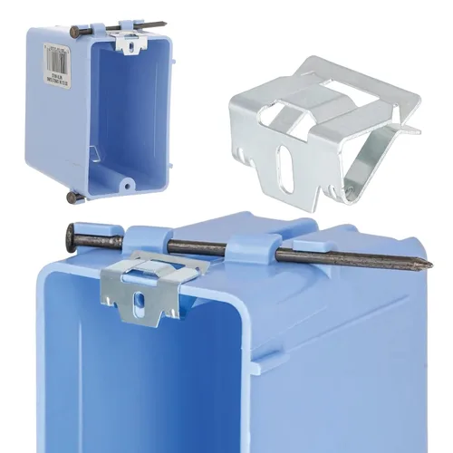 Vista 2 de RACO 8988RAC Clip de reparación de salida para cajas eléctricas de plástico, 10 uds. por bolsa