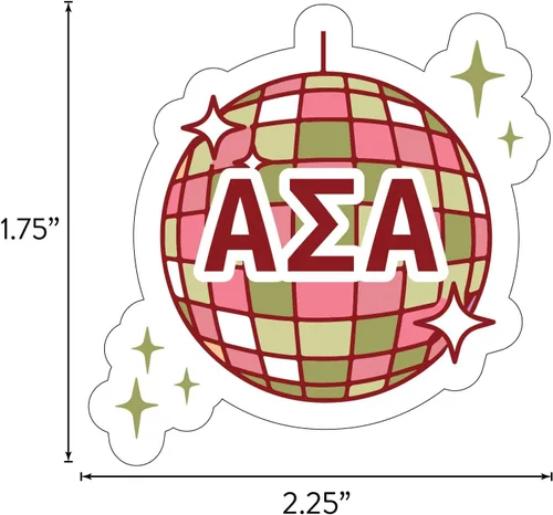 Vista 2 de Alpha Sigma Alpha - Hoja de calcomanías de vinilo de diseño occidental con diseños con licencia oficial, adhesivo extraíble, 10 calcomanías por
