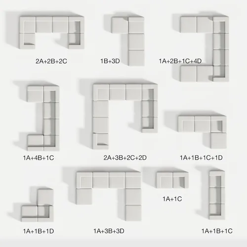 Vista 5 de Novilla - Sofá biplaza modular de 70.8 pulgadas, sofá modular de espacio pequeño, moderno sofá de nube con soporte Smarts Coil®, sofá seccional sin