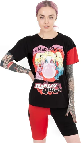 Vista 2 de DC Comics Harley Quinn Pyjamas Womens Mad Love T-shirt & Cycling Short Set